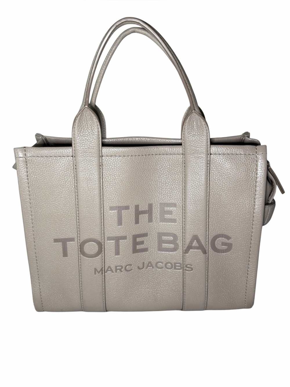 Marc Jacobs The Leather Medium Tote Bag Cement